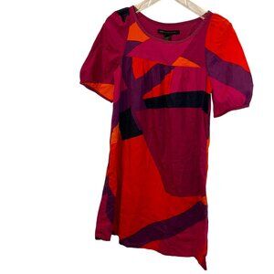 marc jacobs purple orange fuschia color block shift dress 0
